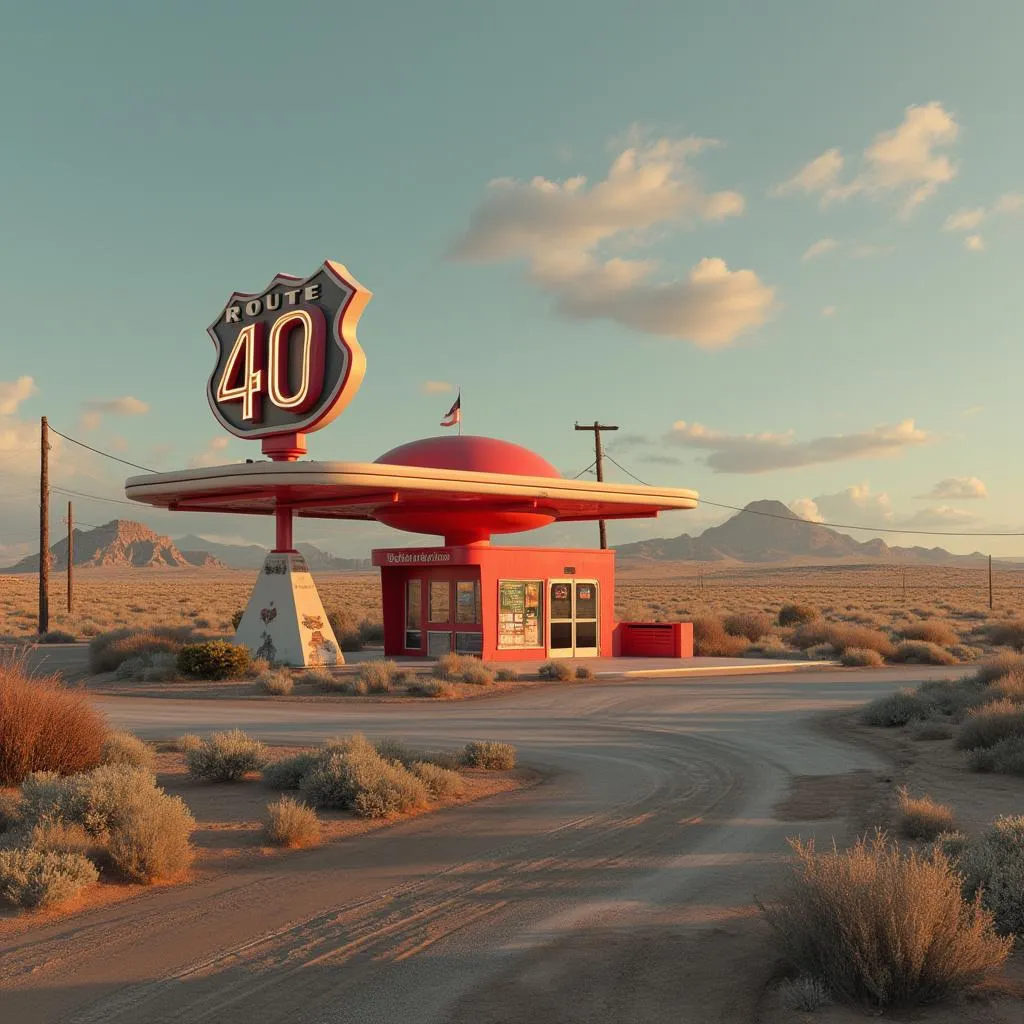 Estación de servicio en la mítica Ruta 40